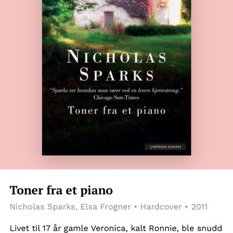 Toner fra et piano av Nicholas Sparks