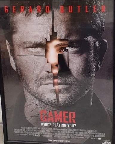 GAMER filmplakat signert av Gerard Butler i OSLO 2009 Bluray, CD og Booklet