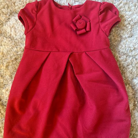Superfin rød kjole Zara Baby str 86 - fôret