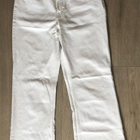 Hvite Waven jeans til dame (M/L)