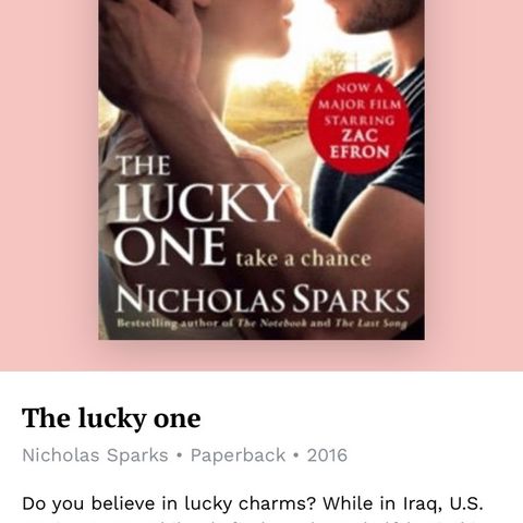 The lucky one av Nicholas Sparks