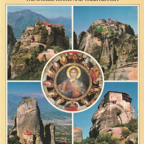 METEORA The sacred Rocks and their History 1990 Tourist guide ,map ...(GM)