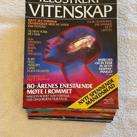 Illustrert vitenskap 84-08. Sjelden samling. Innkjøpspris på bladene 28 000kr+