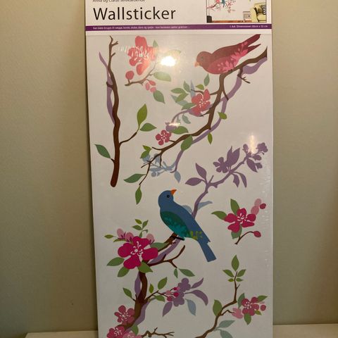 Nye Wallstickers -småfugler på blomster-greiner-