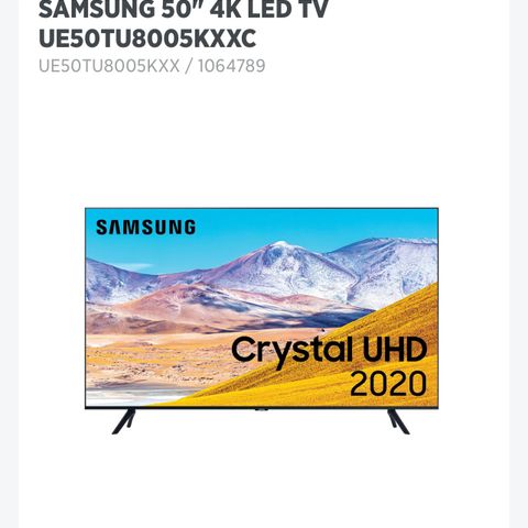 SAMSUNG 50" UE50TU8005KXXC TV