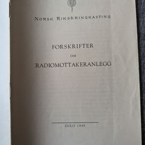 NRK, Forskrift fra 1949
