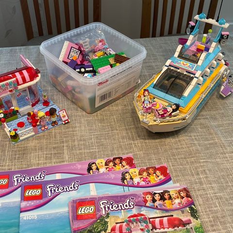 Lego Friends Dolphin Cruiser 41015, City Park Cafe 3061 og ekstra deler