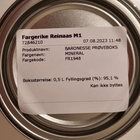 Fargeprøve Mineral