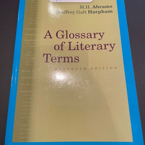 A glossary of litterary terms