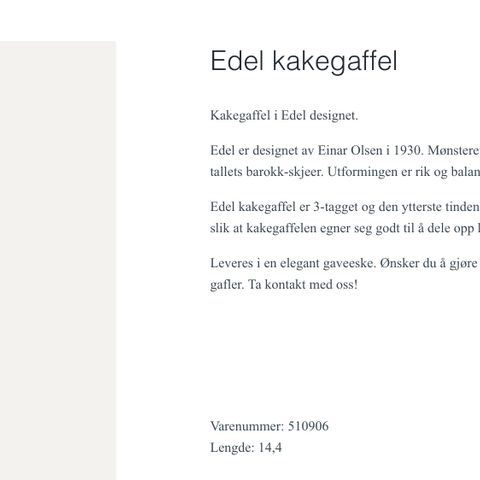 "Edel" sølvtøy og bestikk