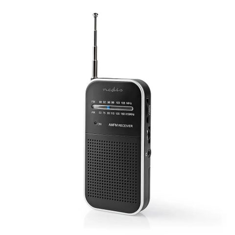 Nedis FM-radio 1.5W - Aluminium/Svart