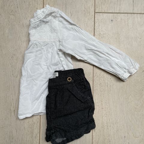 Shorts og bluse sett str 92