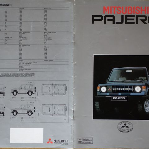 Mitsubishi Pajero 1993 brosjyre