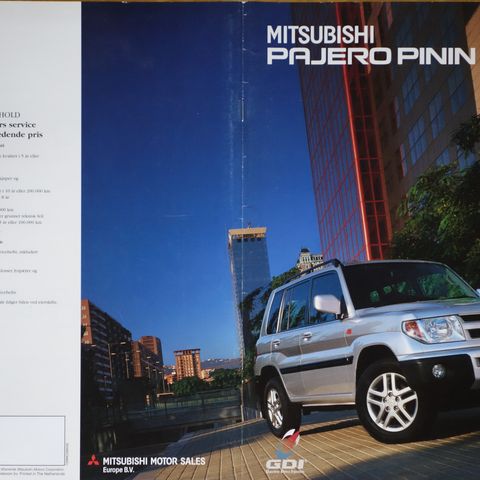 Mitsubishi Pajero Pinin 2001 2 brosjyrer