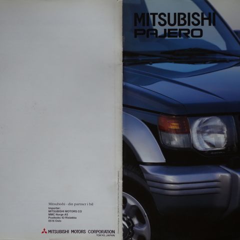 Mitsubishi Pajero 1996 norsk brosjyre med prisliste