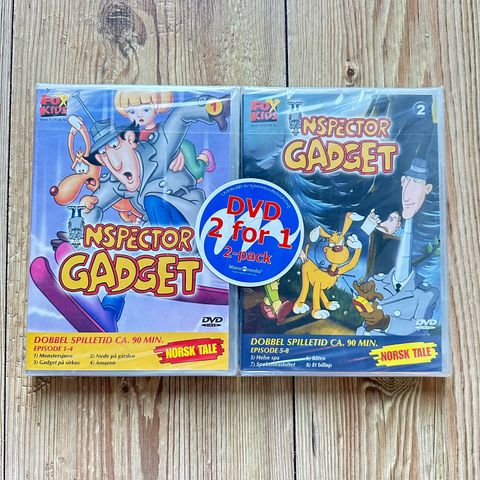 Inspector Gadget Vol. 1 & 2 (DVD med norsk tale) - Nye i plast !