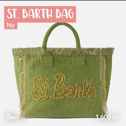 Strand/ shopper  bag St. Barth i nydelig grønn