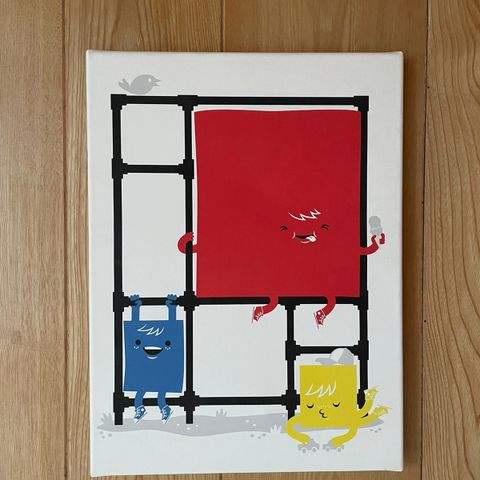 Mondrians lekeplass / Trykk på lerret