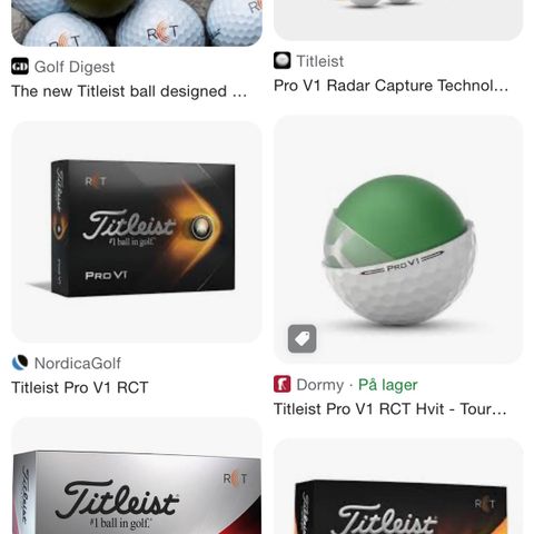 Ønsker å kjøpe en Titleist Pro V1 RCT eller V1x RCT