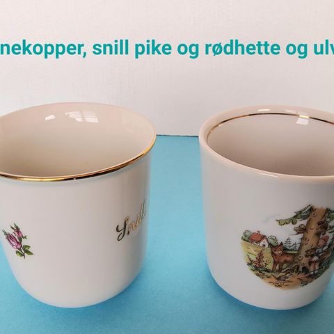 Retro vintage barnekopper,  2 stk, snill pike(Tsjekkisk) og Rødhette(Kahla GDR)