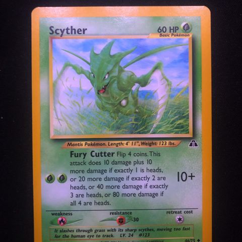 Pokemon Scyther 46/75 Neo Disovery Tilstand NM/M