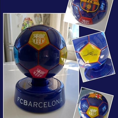 F C Barcelona lampe. Med logo og underskrifter