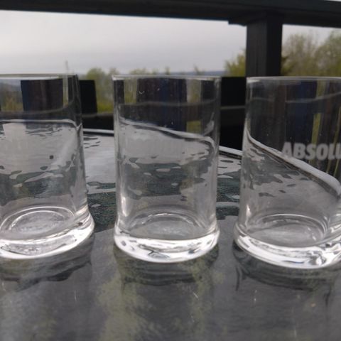 3 stk Absolut snapps glass