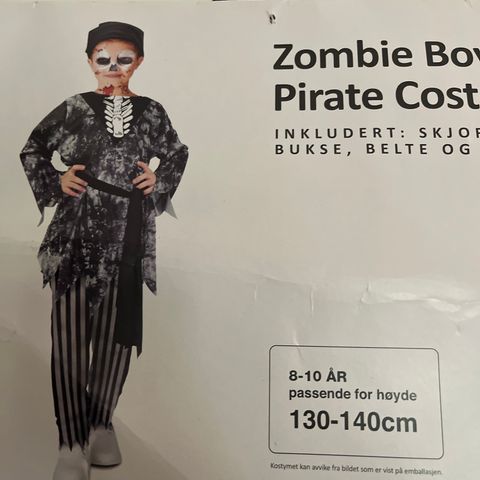 Nytt Zombie kostyme str 130-140 selges hbo 50kr.
