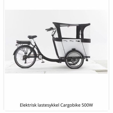 Helt Ny Elektrisk lastesykkel Cargobike 500W