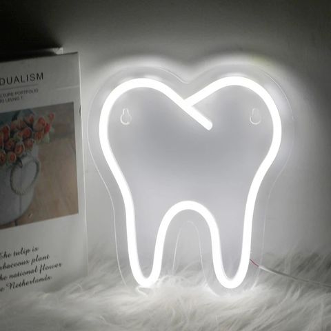 Neon Led Lampe Tooth (Tann)