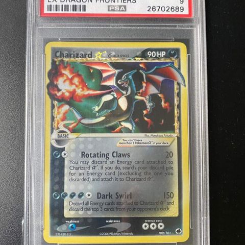 Pokemon gold star Charizard PSA 9 Dragon frontiers 100/101