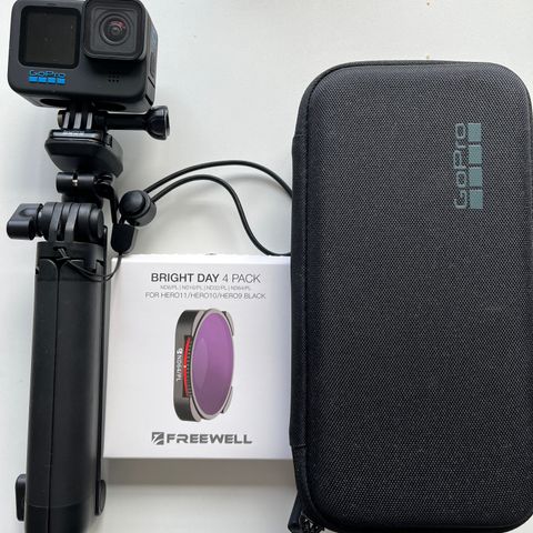 GoPro Hero 10 + 4 pack ND filter + go pro 3-way mount