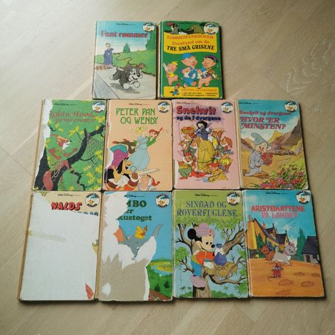 Gamle Disney-bøker fra 80-tallet