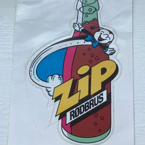 Klistremerke Zip Rødbrus fra 80-tallet