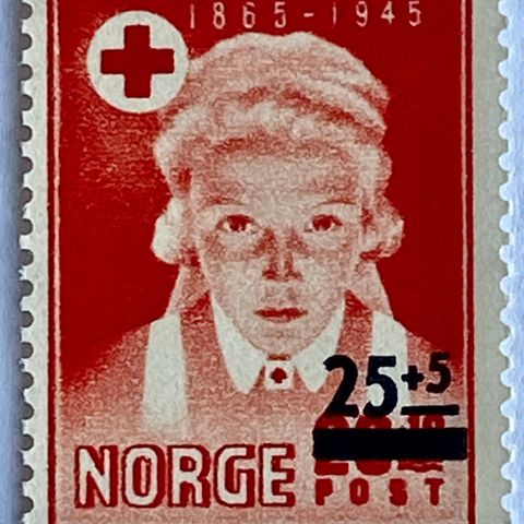 Norge 1948 Røde Kors provisorium NK 374.  Postfrisk