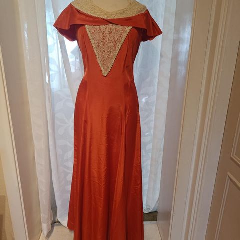 Vintage Klassisk Maxi Selskaps-kjole Original 1950s.