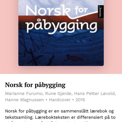 Norsk for påbygging