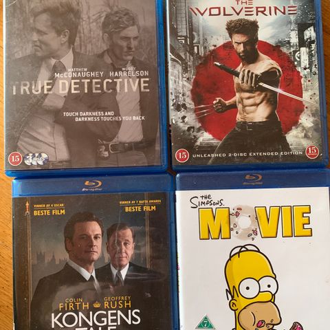 Kongens tale -The wolverine - The simpsons movie -License to Wed-True Detective