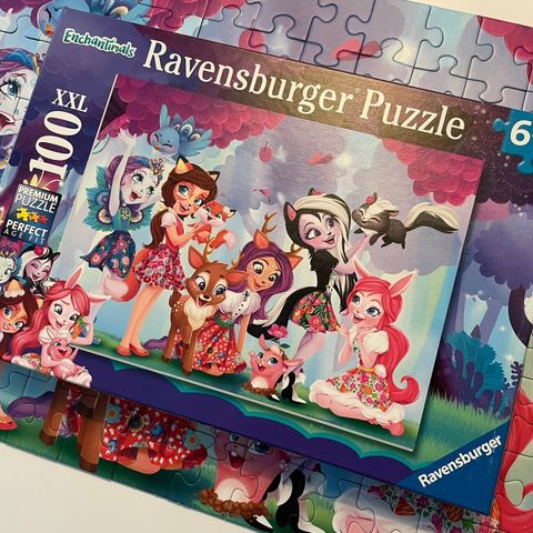 Ravensburger puzzle puslespill Enchantimals 100 brikker