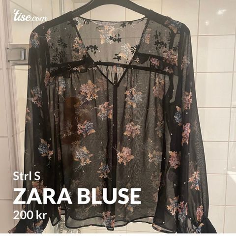 Zara bluse , gjennomsiktig stoff, romslig.