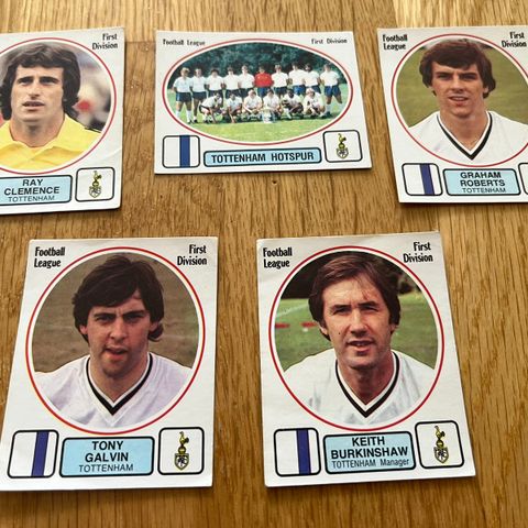 25 stk fotballkort/klistremerker fra Panini 1982 (Engelsk fotball)