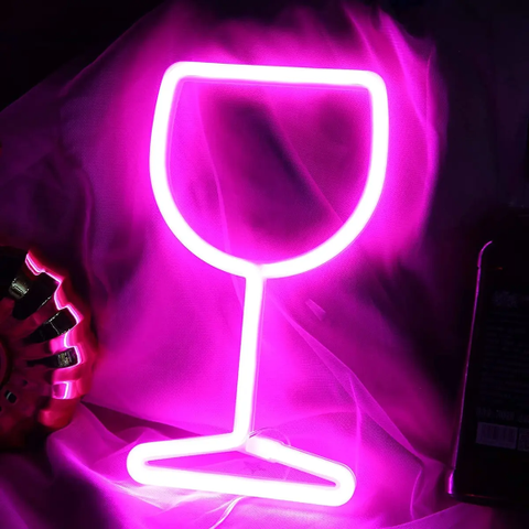 Neon Led Lampe Wineglass