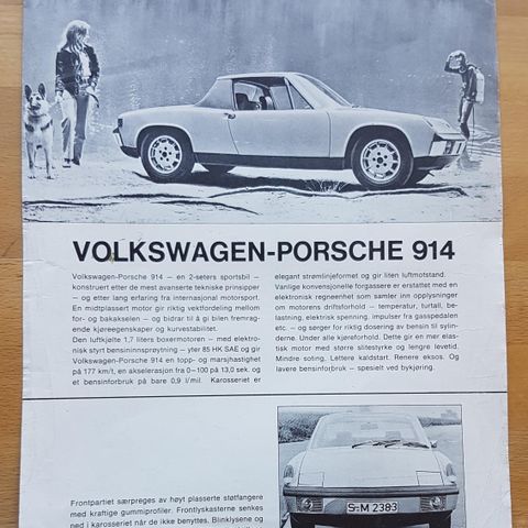 VW Porsche 914 brosjyre.