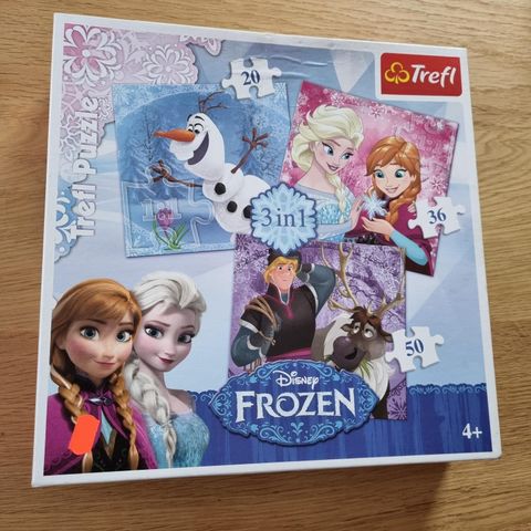 Frozen 3 stk puslespill i 1.