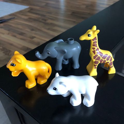 Lego duplo dyr. Elefant. Sjiraff. Isbjørn. (Løve solgt)