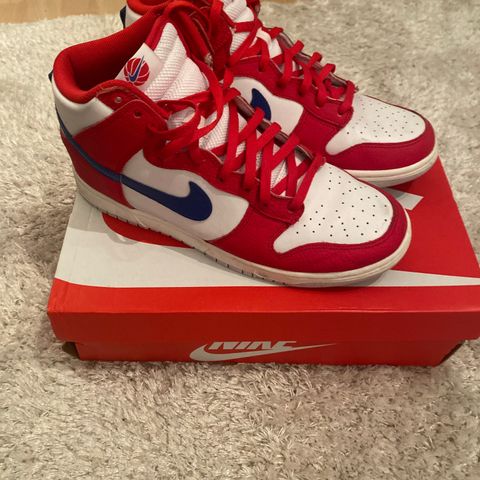 Nike dunk high (Blå rødt hvit) (45)