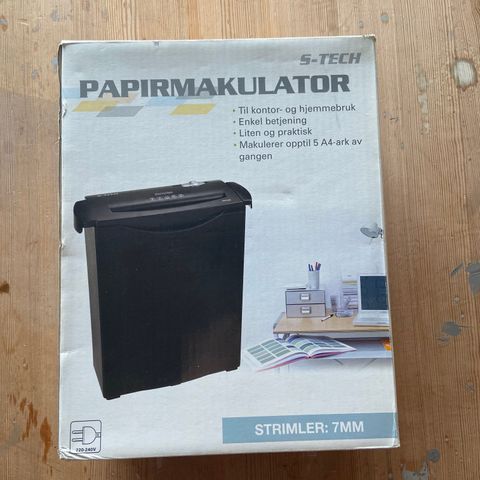 Papirmakulator S-tech selges billig