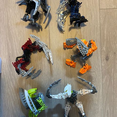 Alle 6 Lego Bionicle Matoran of Light / Shadow