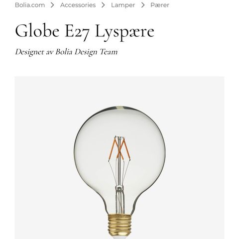 Bolia Globe E27 lyspære - 5 stk