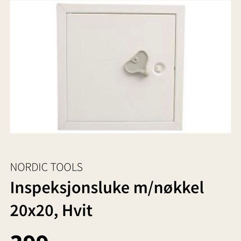 Inspeksjonsluke m/nøkkel 20x20, Hvit